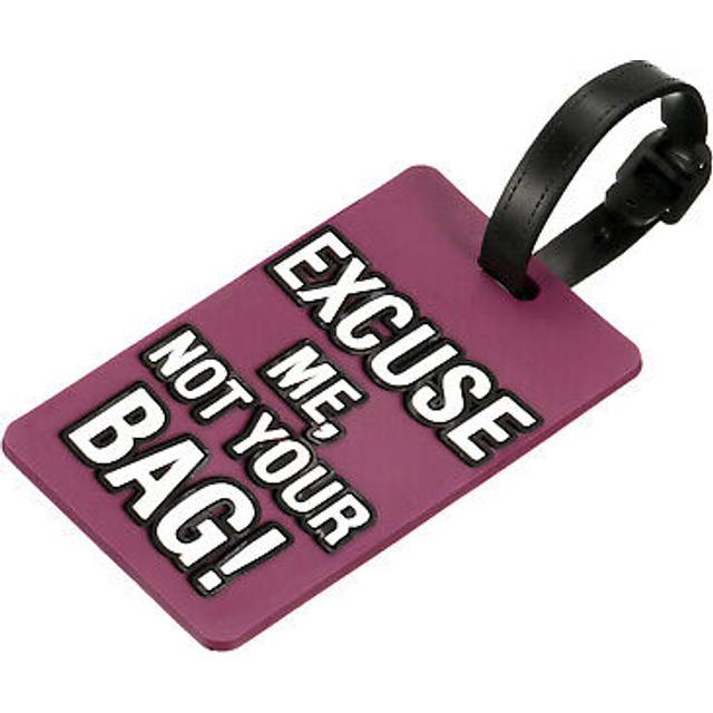 Pvc luggage tag identifier label, excuse me, not your bag pattern purple