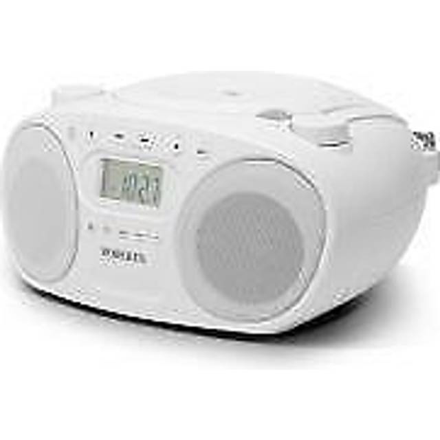 Roberts Radio ZOOMBOX FM CD / FM / AM Stereo Boombox (WHITE)