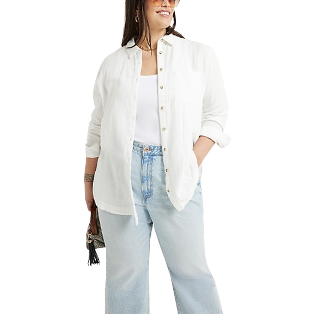 River Island Womens Plus White Textured Shirt - 26