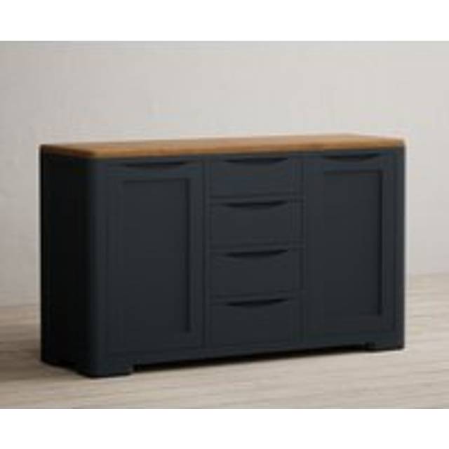 Pembridge Oak and Dark Blue Painted Large Sideboard