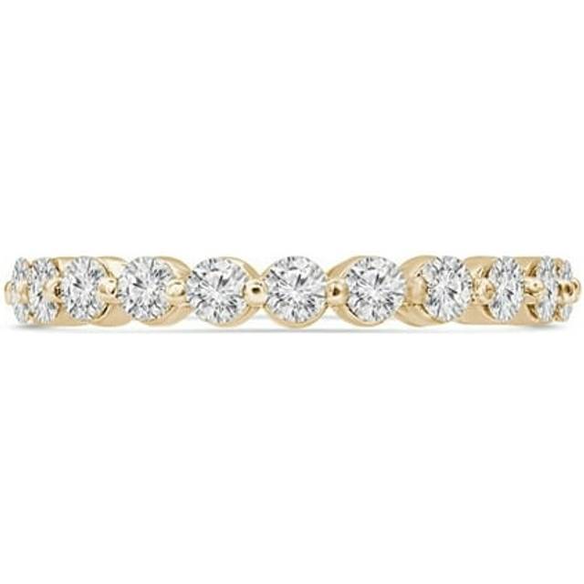 Majesty Diamonds MD230305-8 0.8 CTW Round Diamond 0.75 Way Shared-Prong Semi-Eternity Anniversary Wedding Band Ring in 14K Rose Gold - Size 8