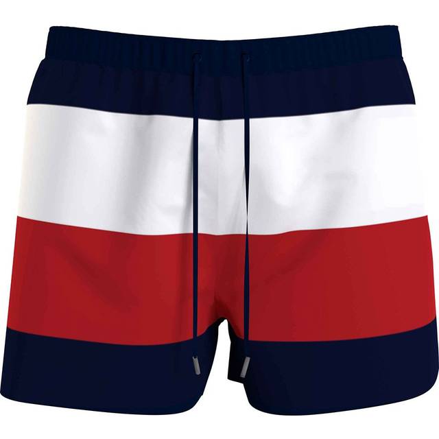 Tommy Hilfiger, Badkläder, Herr, L, Polyester, Baddräkt med flaggmönster och dragsko - multicolor (L)