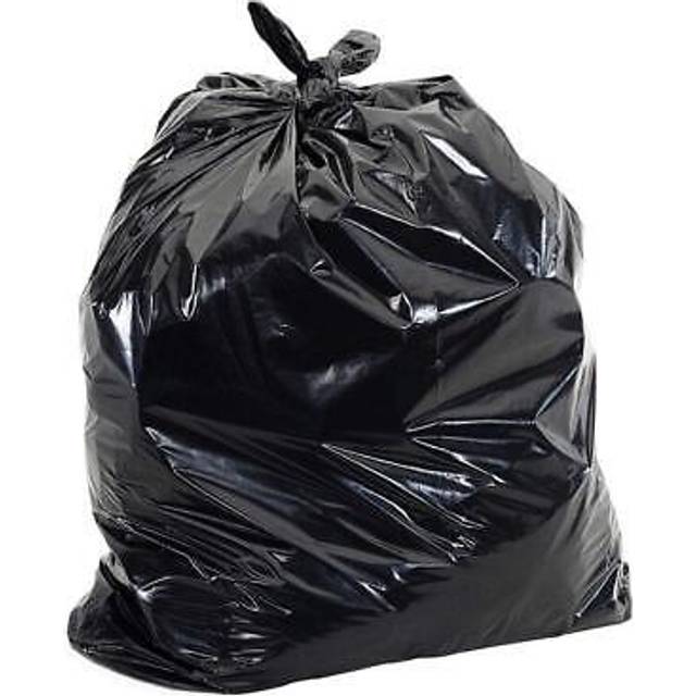 "Aluf Plastics 32"" Tubing 4 MIL Black Compactor Bags With 3"" Core Rolls - 32 Inch x 244 Feet - For Contractor, Industrial, Healthcare, & Municipal"