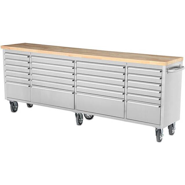 SGS 96in Stainless Steel 24 Drawer Work Bench Tool Chest Cabinet