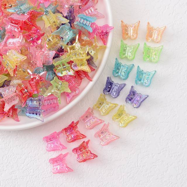 SHEIN 30pcs Girls&#39; Colorful Butterfly Claw Clips, Suitable For Vacation
