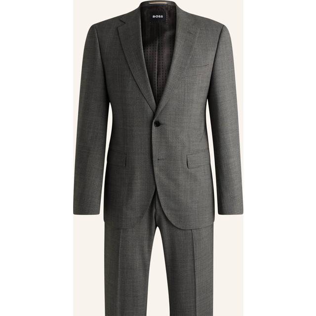 Regular-fit suit in micro-patterned stretch fabric