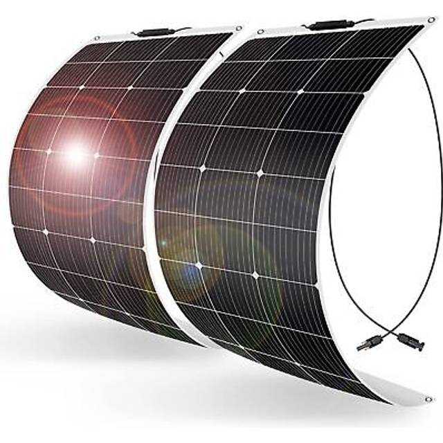 200W 12V Flexible Solar Panel (2pcs 100 Watt) Monocrystalline Ideal for RV, Boat, Caravan, Sheds, 12 Volt Battery Power Charging