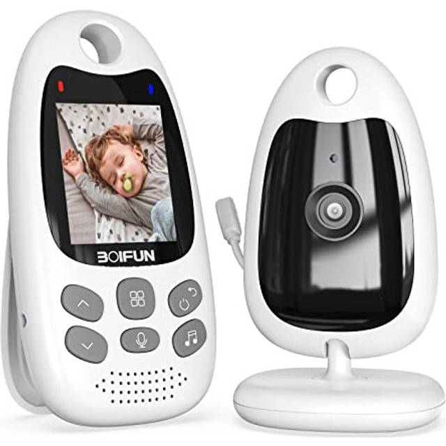 Video Baby Monitor with Camera, No WiFi, ECO VOX Mode, Night Vision, Battery, Two-way Audio, 8 Lullabies, Feeding Reminder, Smart Temperature, 2-inch