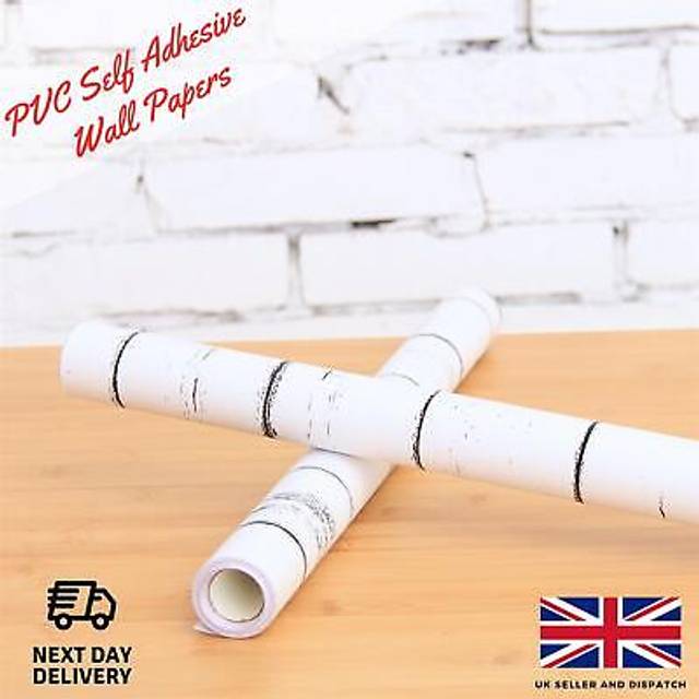 (Set of 6 Rolls) White Wood Effect Self Adhesive Wallpaper Peel and Stick Vinyl Wallpaper