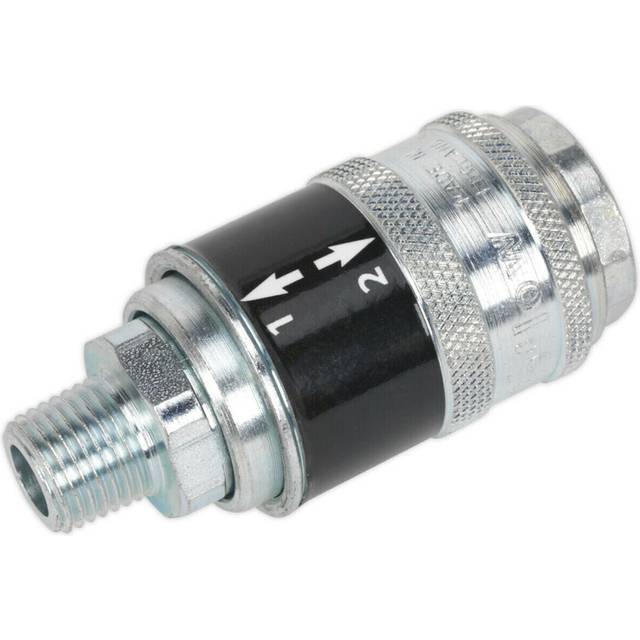 "Safety Coupling - Male 1/4"" BSPT - 2-Stage Release System - Self Venting"