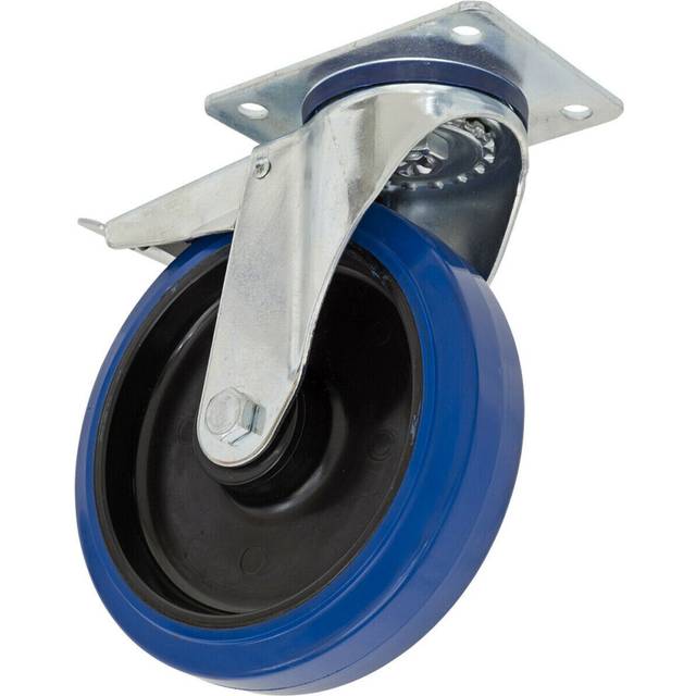 100mm heavy duty swivel plate castor wheel - 32mm tread - total lock brakes