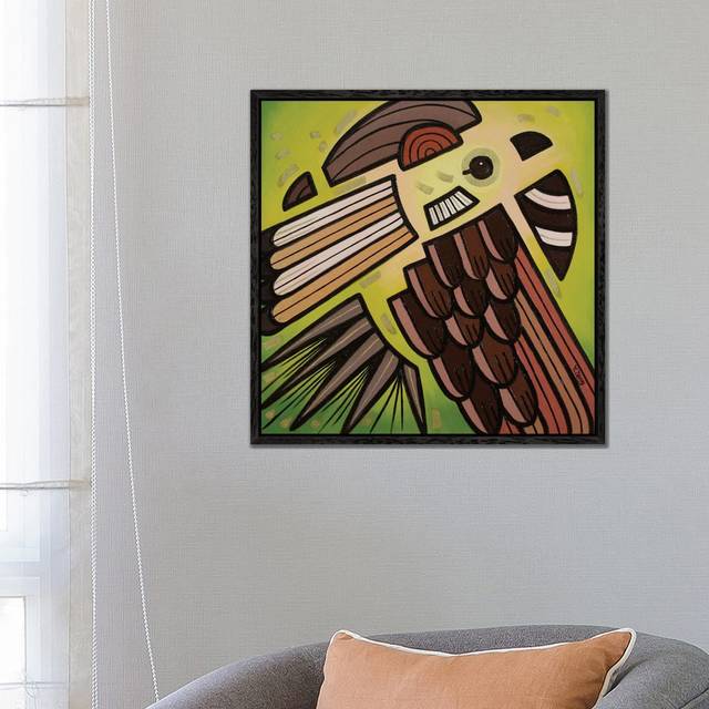 Backyard Birds House Sparrow by Yue Zeng - Gallery-Wrapped Canvas Giclée - Black Floater Framed (66.04cm H x 66.04cm W)