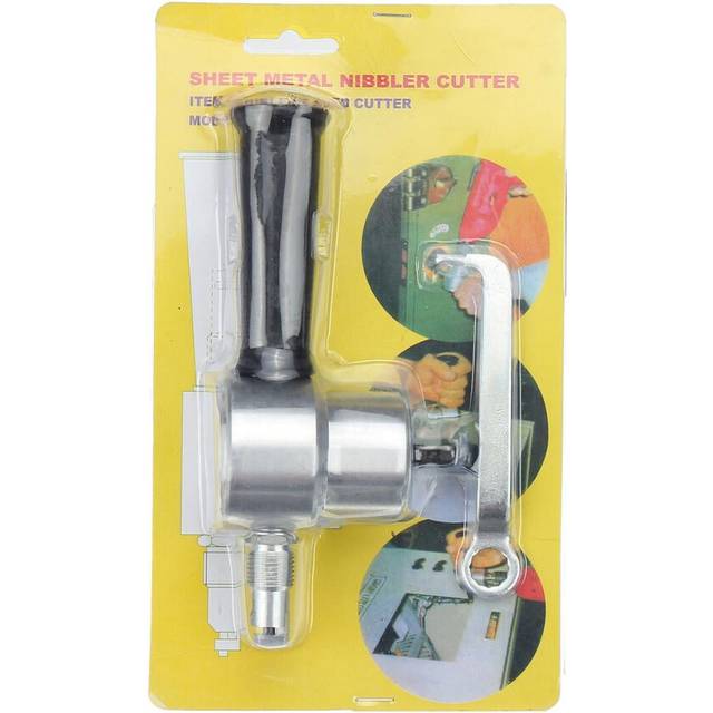 (#001: Plastic package) Upgraded 160A Double Head Metal Sheet Nibbler Cutter 360 Degree Adjustable Drill Cutting Tool