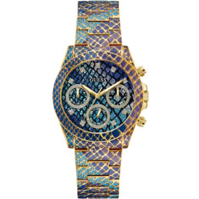 Guess Ladies' Stone Set Purple Snake Effect Bracelet Watch