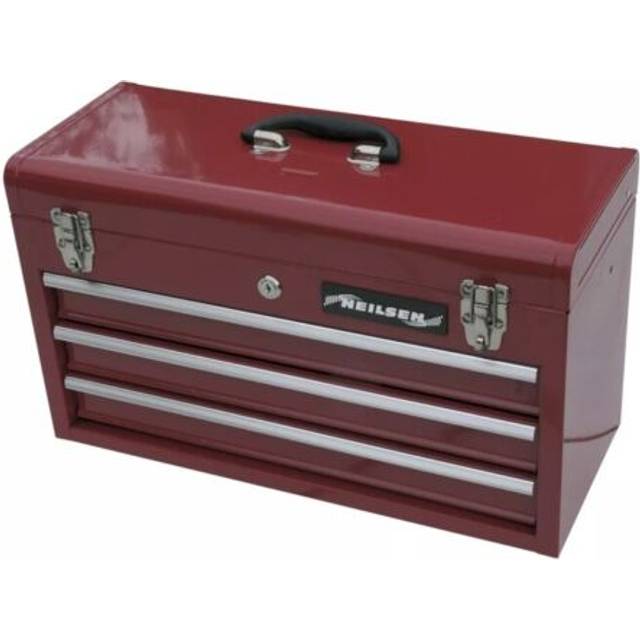 Heavy duty portable metal tool box chest with 3 storage drawers ct1474