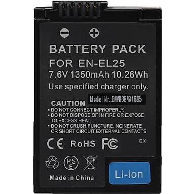 Battery for nikon en-el25a en-el25 vfb12502 1350mah