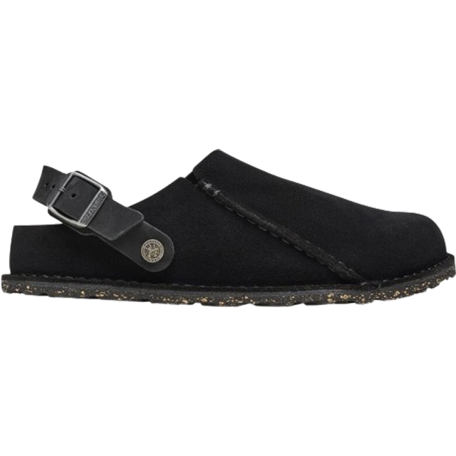 Birkenstock – Lutry – Svarta tofflor i mocka-Svart/a