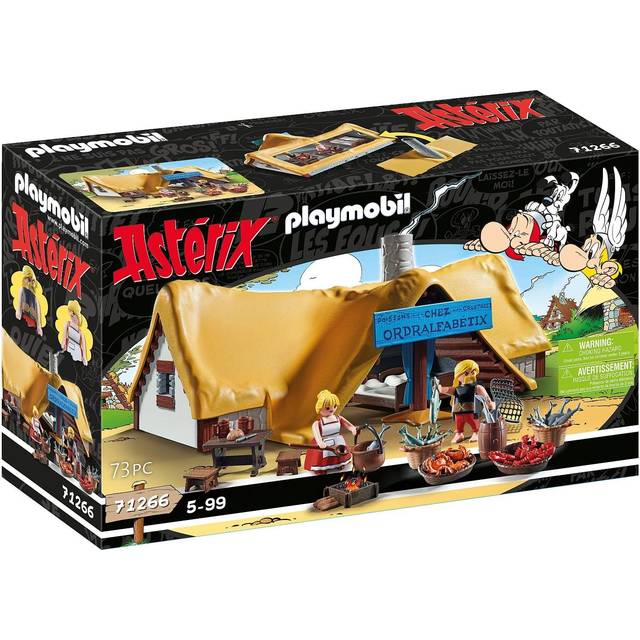 PLAYMOBIL Asterix 71266 Hütte des Verleihnix, Fischhändler Verleihnix und Seine Frau Jellosubmarine, Spielzeug für Kinder ab 5 Jahren