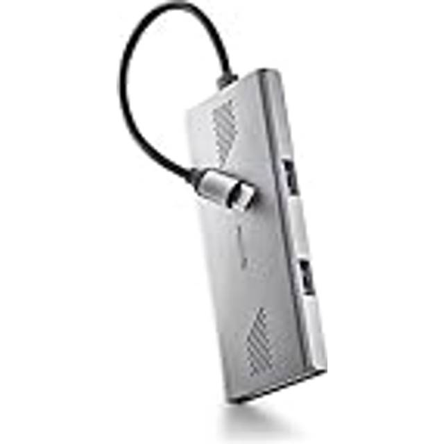 NGS WONDERDUO-C 4-i-1 aluminium USB-multiportadapter, 2 USB-C + 2 USB-A, hög hastighet 5 Gbps, kompatibel med PC, Mac och surfplatta, bärbar och lätt design, aluminiumhölje, 180 mm kabel