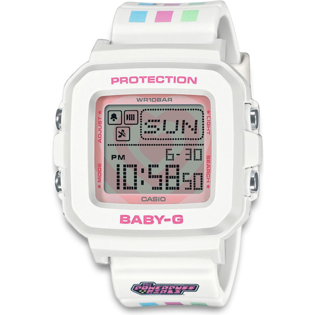 Casio Baby G Girls Powerpuff Girls Collaboration Digital Watch BGD-10KPP-7ER - White