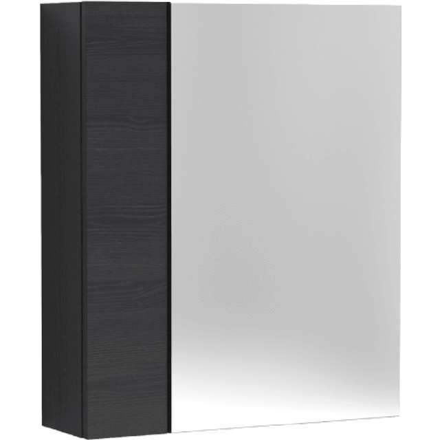 Hudson Reed Fusion 600Mm Mirror Unit (75/25) - Black Woodgrain