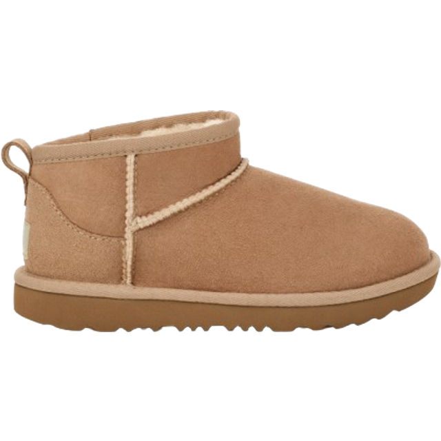 UGG Classic Ultra Mini Kids Boots Sand Natural, 12 youth