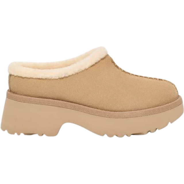 UGG® New Heights Cozy Clog for Women in Brown, Size 4, Suede/Wool - Mustard Seed