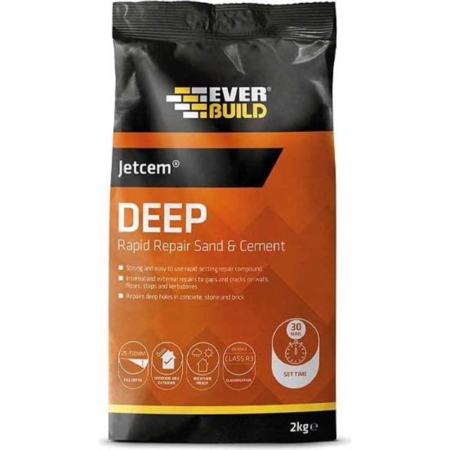 EVERBUILD RAPID SETTING SAND & CEMENT REPAIR, GREY, 2KG, PREMIXED & SETS IN 30 MINS (ORANGE BAG)