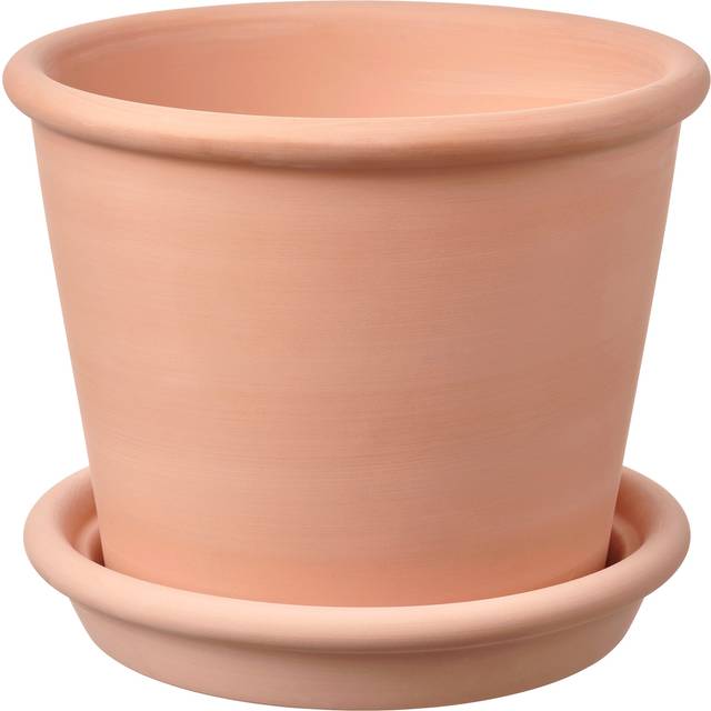 MUSKOTBLOMMA kruka med fat, inom-/utomhus terrakotta, 15 cm