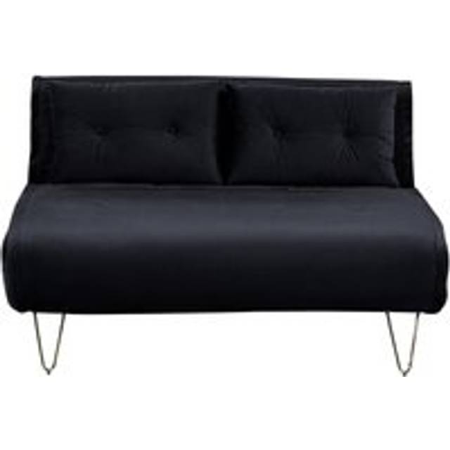 Beliani 2 Seater Velvet Sofa Bed Black Vestfold, Black