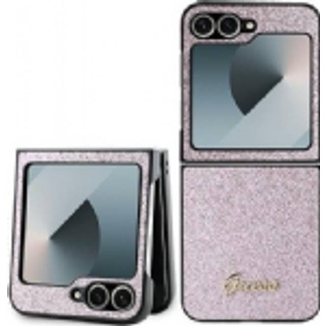 Guess 4g glitter script case for samsung galaxy z flip 6 pink - guhczf6hggshp