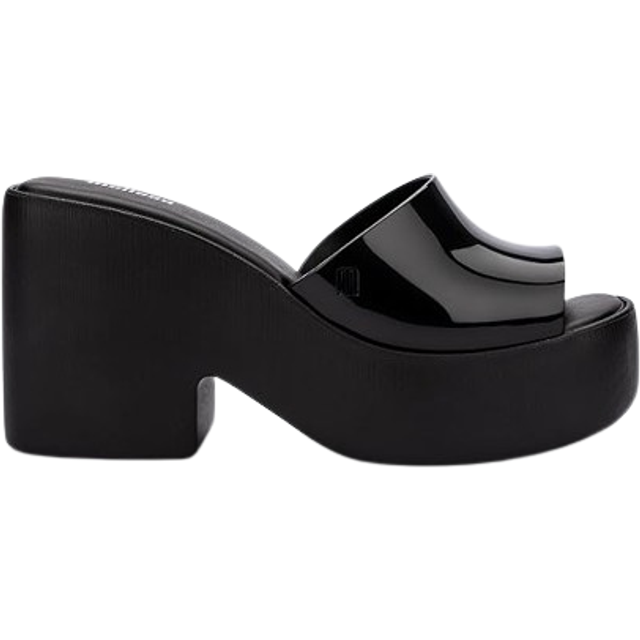 Womens Posh Heeled Jelly Sandals - Black - 3