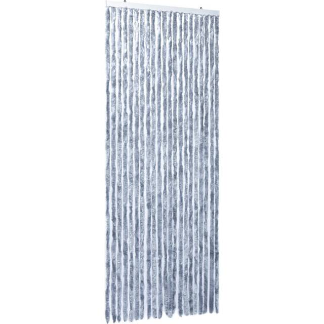 vidaXL Fly Curtain Door Curtain Fly Screen Curtain Silver 100x200 cm Chenille
