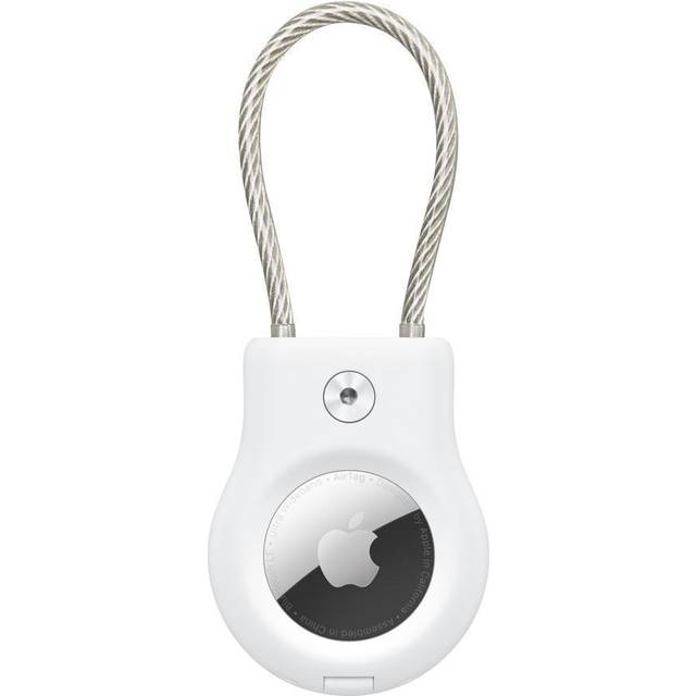 Belkin AirTag-fodral med vajerkabel, Secure Holder-skyddsfodral för Air Tag, reptåligt AirTag-tillbehör - (vit)
