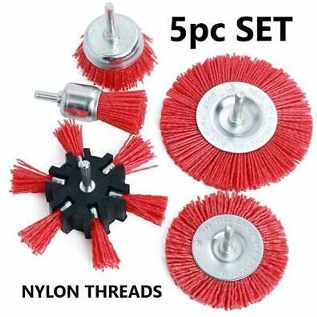 Neilsen - Nylon Abrasive Filament Brush Drill Set Rust Paint Remover Wood Metal