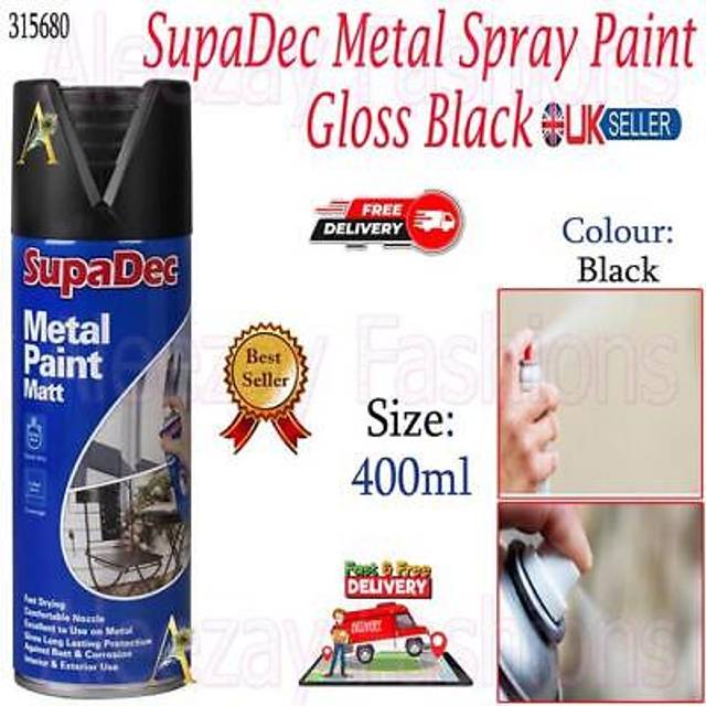 SupaDec Metal Spray Paint 400ml Gloss Black
