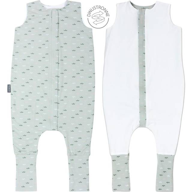 Double-sided sleeping bag with feet for kids 3-4 years old - mintleaf