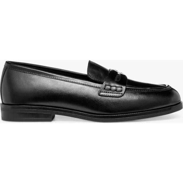 Geox Cloridie Leather Loafers, Black