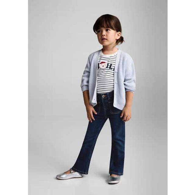 Mango Kids' Flared Jeans, Navy Blue