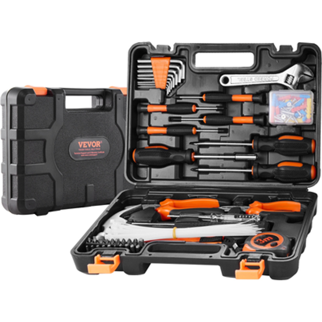 VEVOR Tool Kit 132 Piece General Household Hand Tool Set with Portable Tool Case