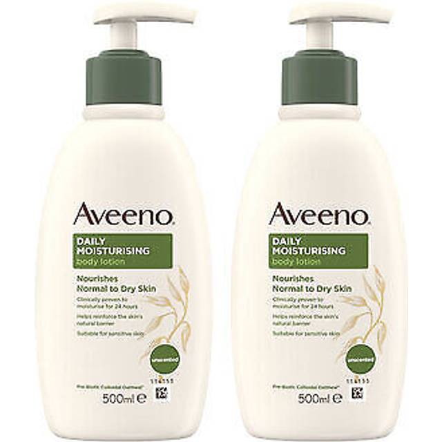 Aveeno daily moisturising body lotion, 2 x 500ml