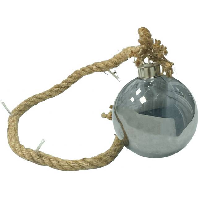 Christmas Glass Bauble On Rope LED Light Up Tinted Hanging Ball Xmas Decoration
