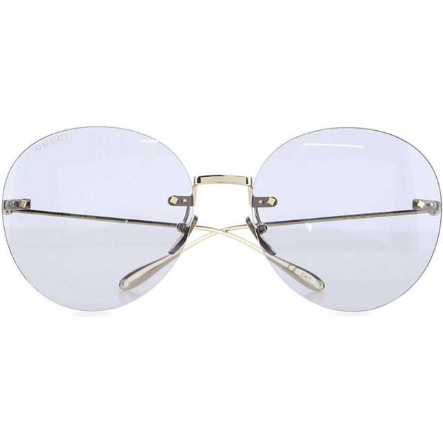 Gucci Eyewear - Floral-pendant round-frame sunglasses - women - Metal - One Size - Gold