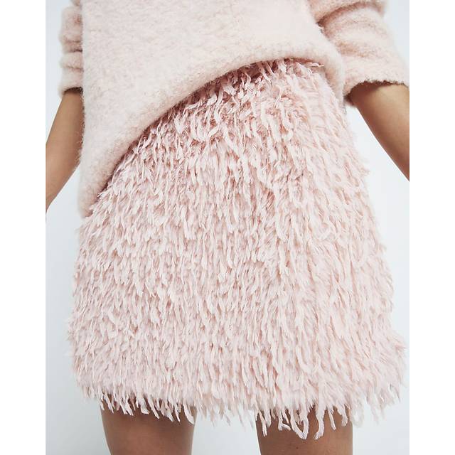 River Island Womens Pink Feather Texture Mini Skirt - 14