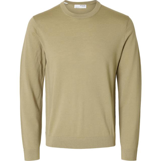Selected Homme Trøje slhTray LS Knit Merino Crew Neck Grøn