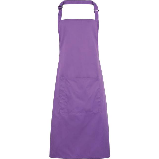 (One Size, Rich Violet) Premier Ladies/Womens Colours Bip Apron With Pocket / Workwear (Pack of 2)