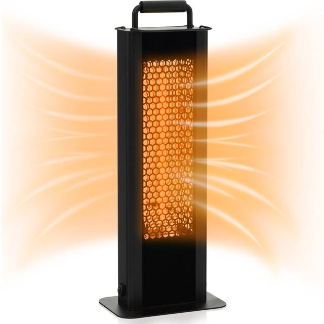 1200W Outdoor Portable Electric Heater with Double-Sided Heating-Black