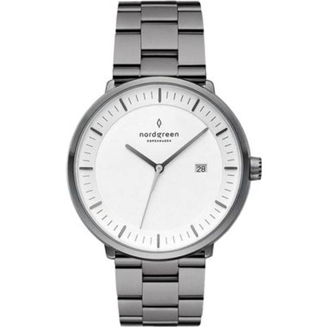 Nordgreen Women's Designer Analogue Watch - Silver Case - White Dial - 3 Linked Metal Watch Strap