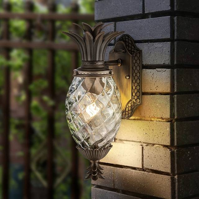 Hinkley - Elstead Plantation 1 Light Small Outdoor Wall Lantern Burnished Bronze IP44