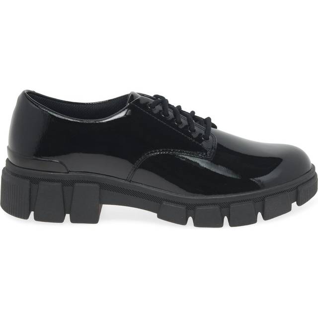 Clarks Kids Evyn Lace Patent Leather School Shoe, Black, Size 12 Younger